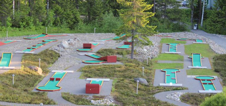 Vuokatti Minigolf course photographed from the air
