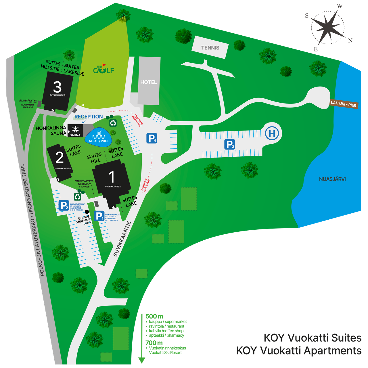 vuokatti suites aluekartta